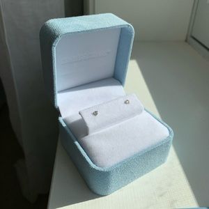 Moissanite Three Prong Stud Earrings Charles & Colvard